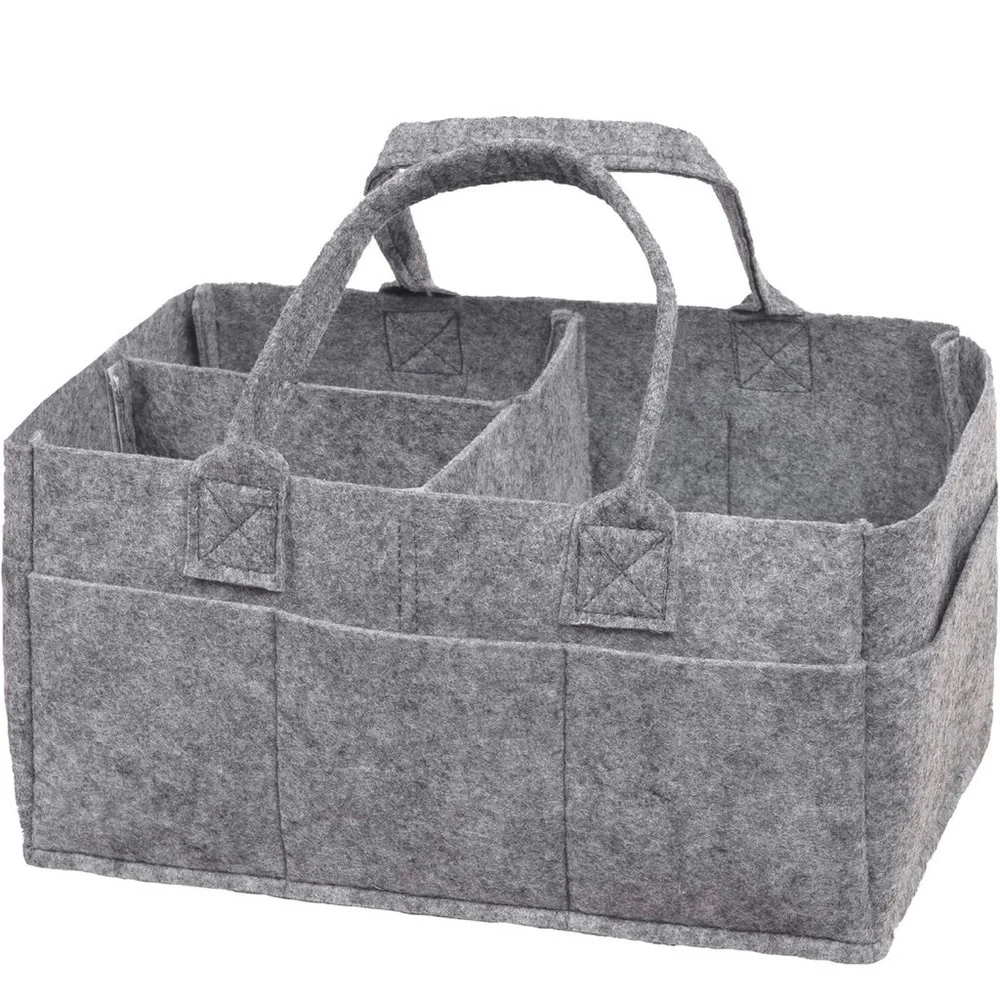 Sammy & Lou Collapsible Felt Storage Caddy Light Gray Organizer
